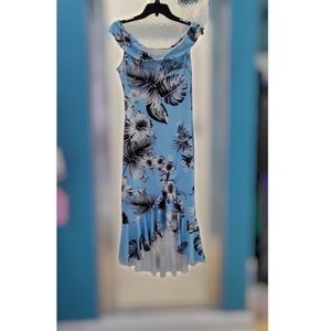 Blue raffle flower dress